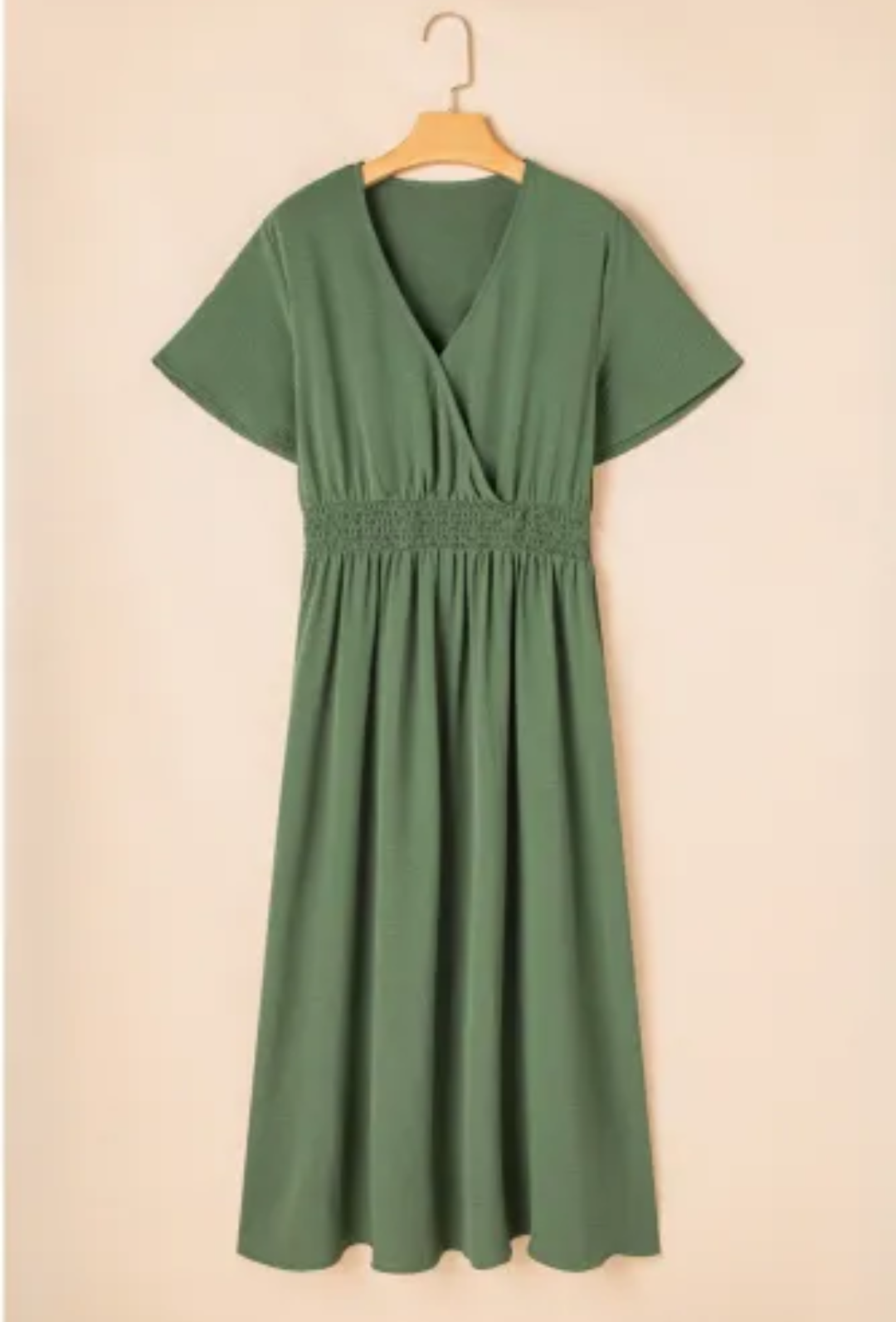 Shirred High Waist Dress
