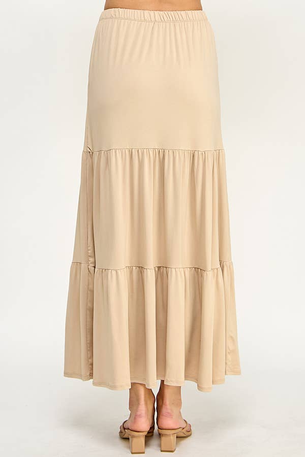 - TIERED MIDAXI SKIRT: ASH ROSE