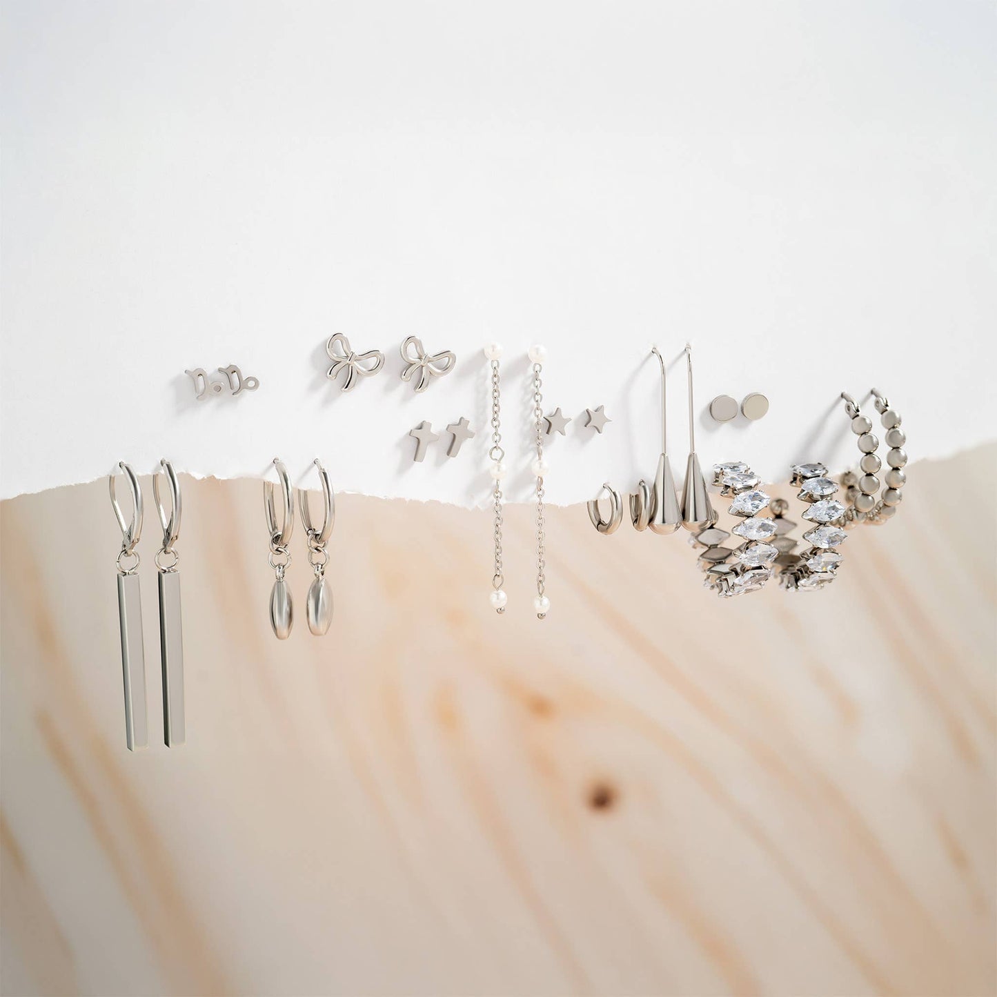 18K Gold PVD Stainless Steel Cross Stud Earrings: Gold