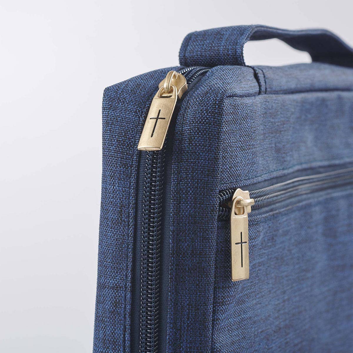 Bible Cover Value Navy/Floral Printed Let Love 1 Cor. 16:14: Medium