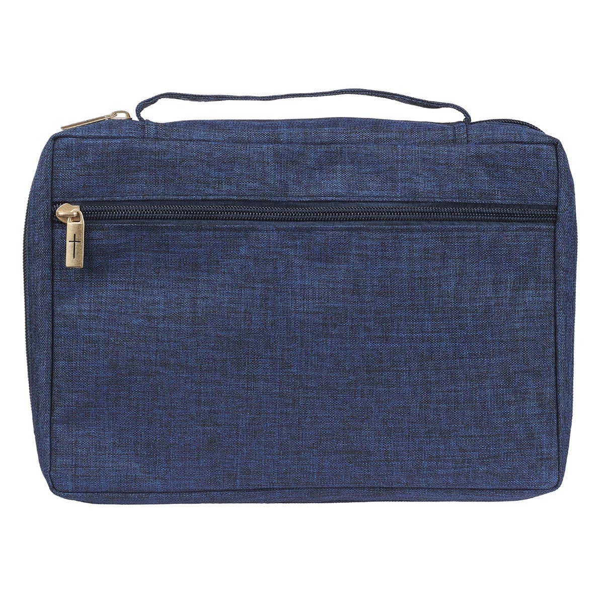 Bible Cover Value Navy/Floral Printed Let Love 1 Cor. 16:14: Medium