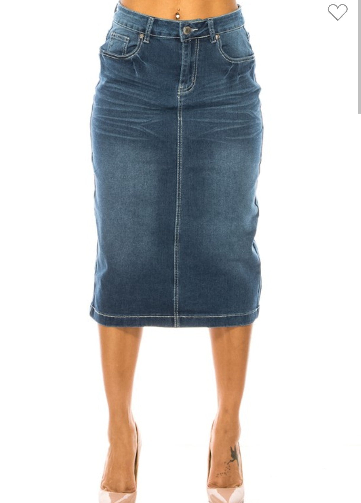 Blue Jean Skirt "BE GIRL" dark wash