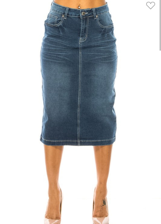Blue Jean Skirt "BE GIRL" dark wash