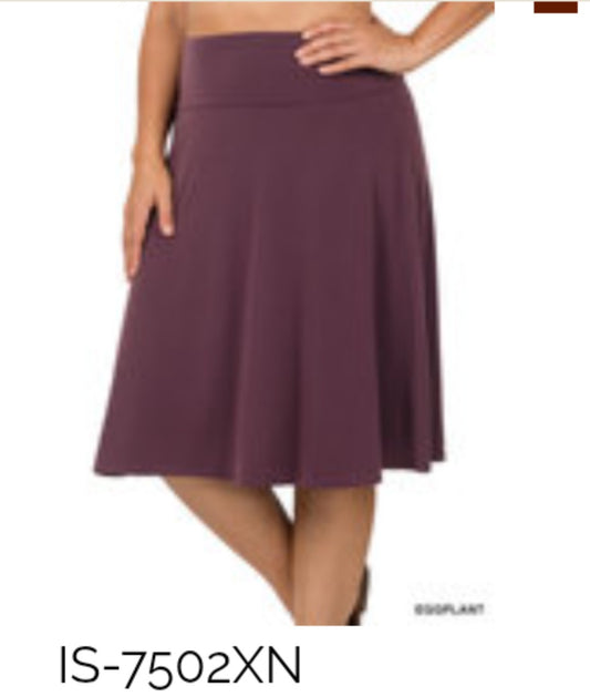Zenana Flowy Spandex Skirt Plus