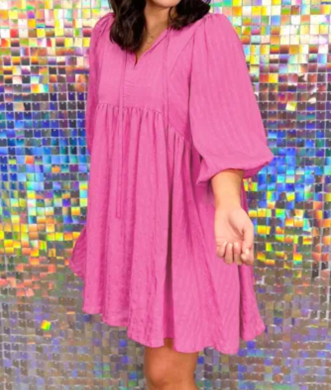 Pink Flowy Mini Dress