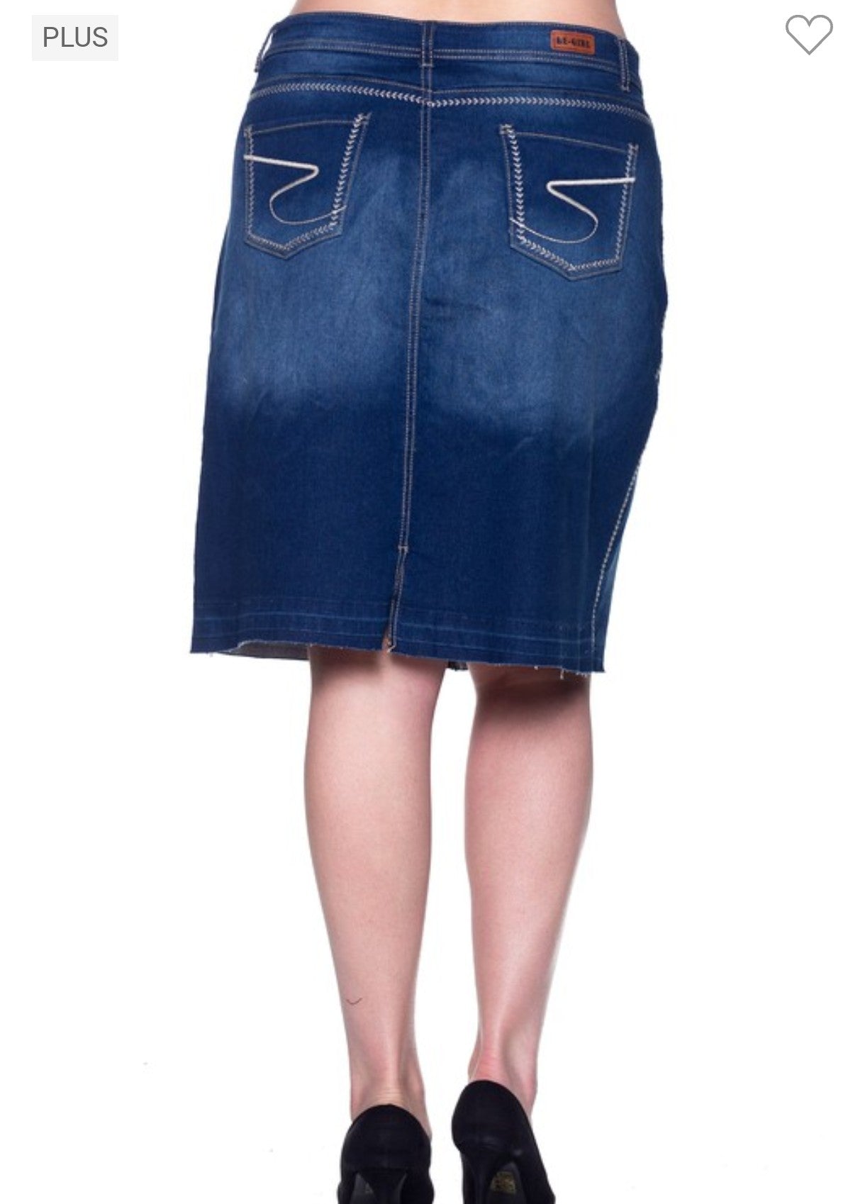 Plus Jean Skirt "BE GIRL" Dark Blue