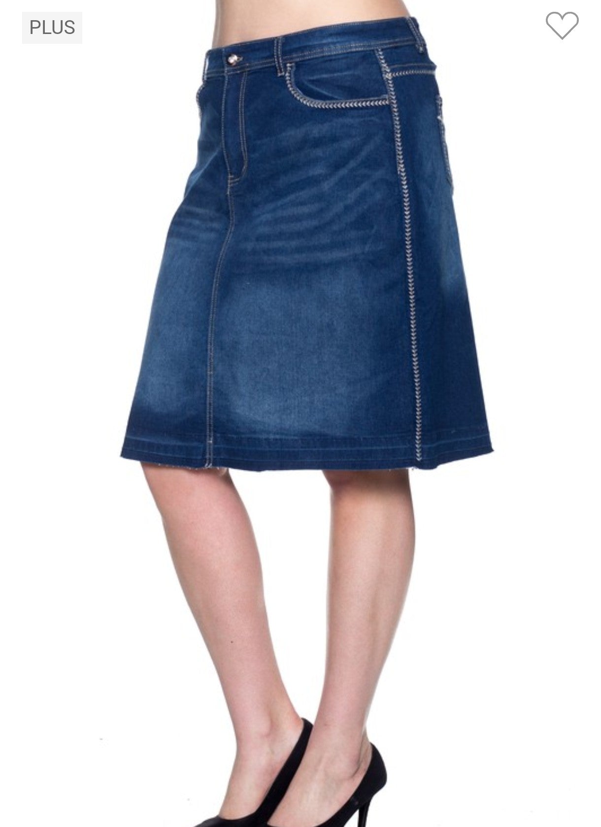 Plus Jean Skirt "BE GIRL" Dark Blue