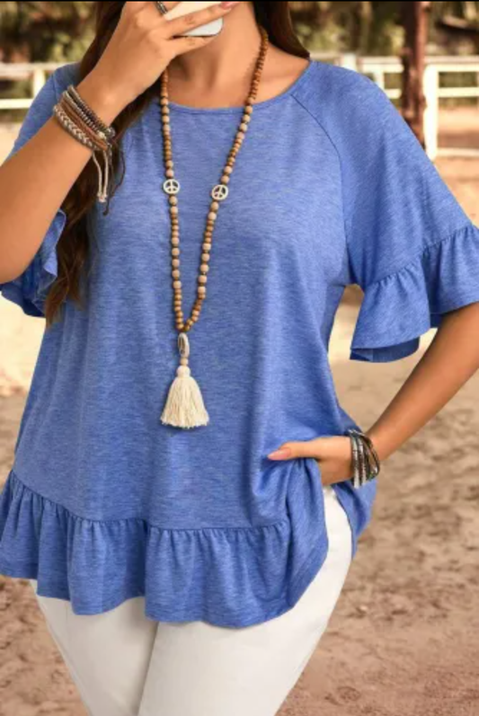 Ruffled Short Sleeve