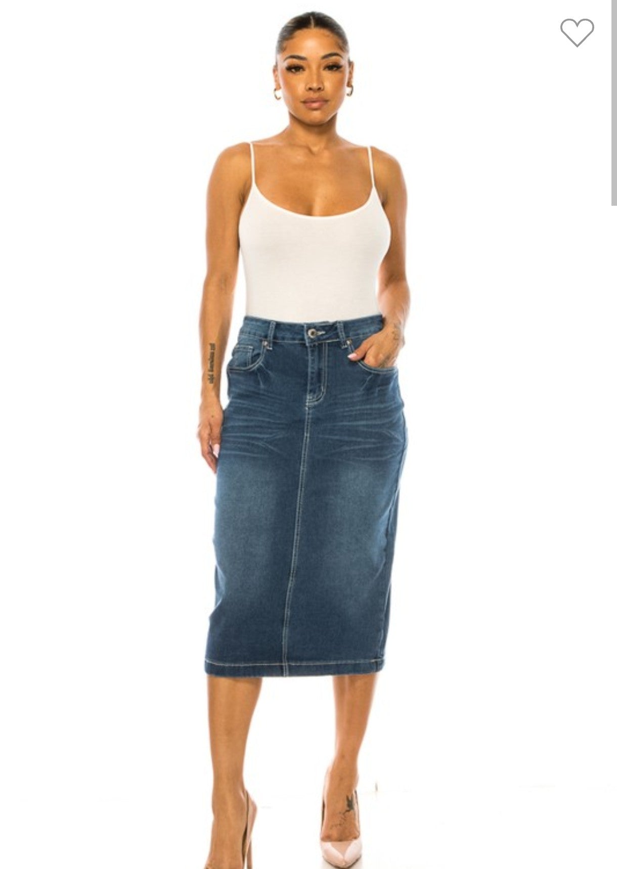 Blue Jean Skirt "BE GIRL" dark wash