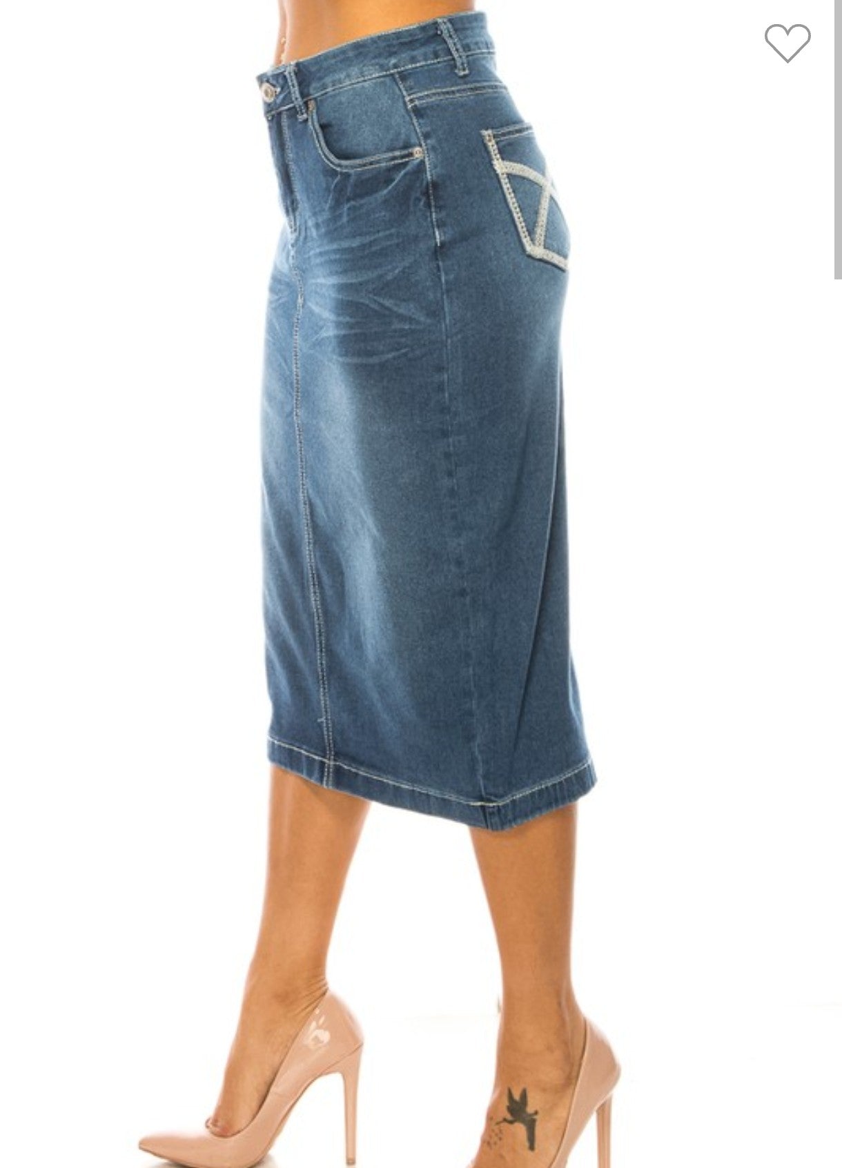 Blue Jean Skirt "BE GIRL" dark wash