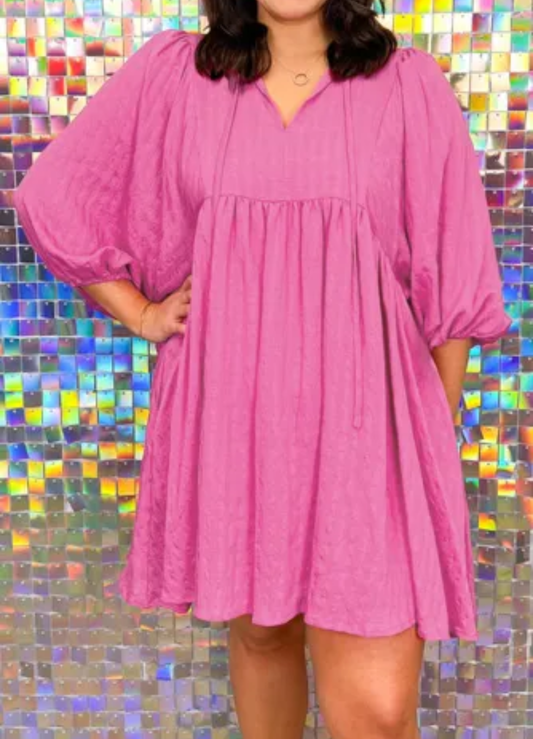 Pink Flowy Mini Dress