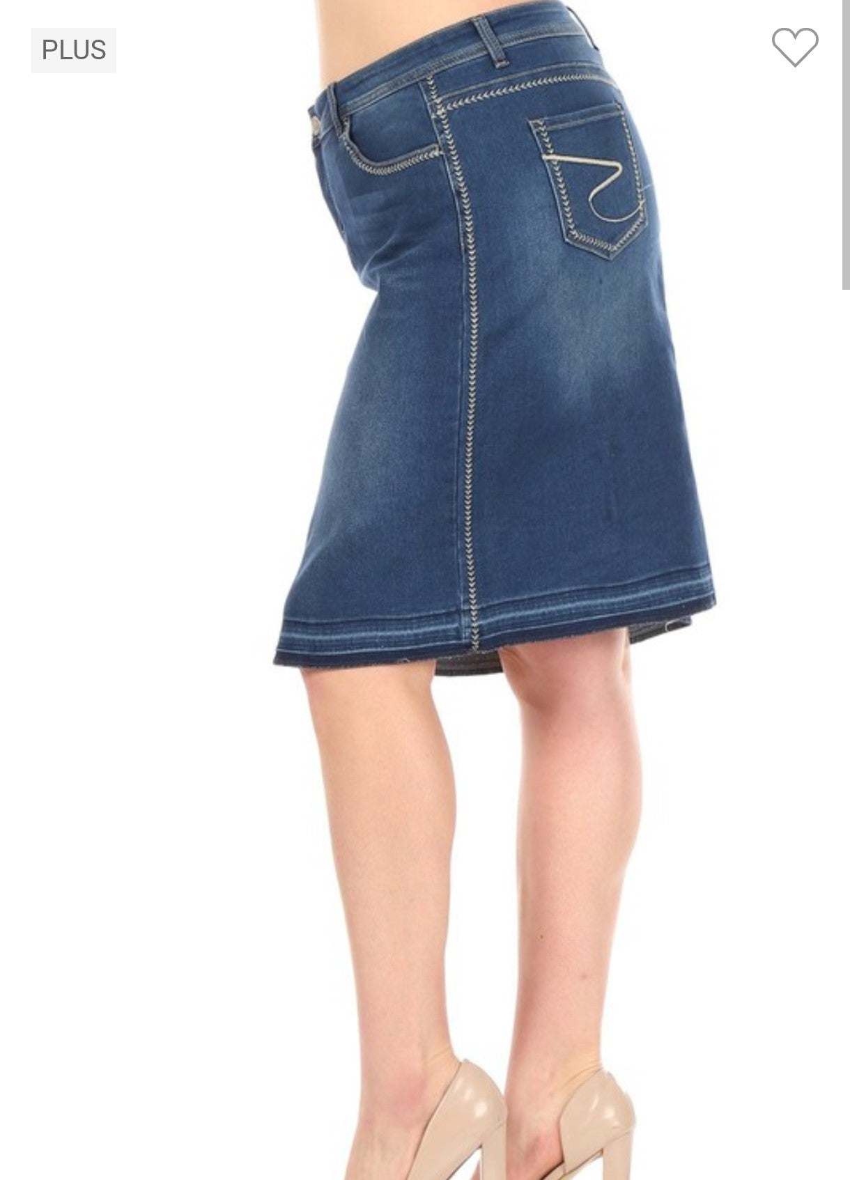 Plus Jean Skirt "BE GIRL" Light Wash