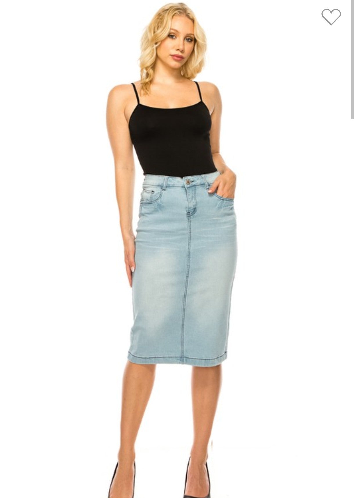 Jean Skirt "BE GIRL" light wash